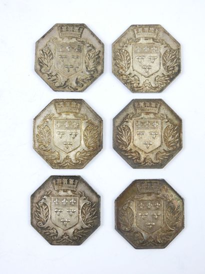 FRANCE. Loiret. 6 jetons argent Caisse d'Epargne...
