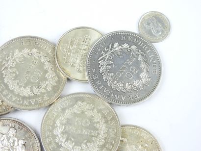 FRANCE. Monnaies argent 6 x 50 frcs, 6 x...