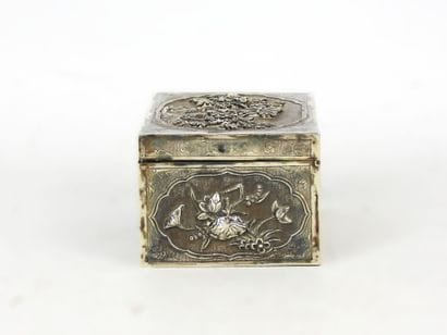 Silver COFFRET with chased and repoussé decoration...