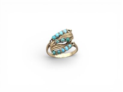 BAGUE florale mouvementée en or jaune 750...