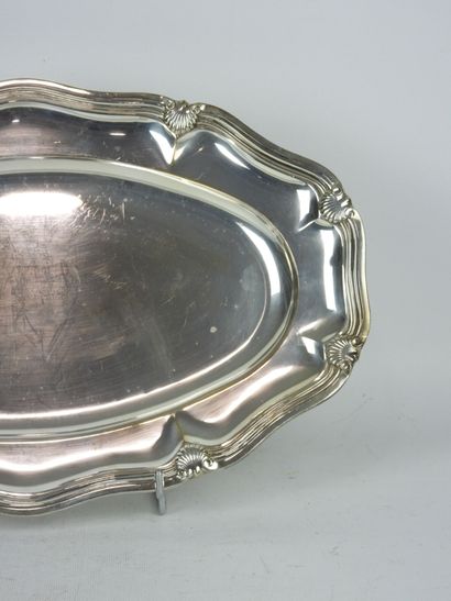 925/1000° silver serving plate, oblong shape...