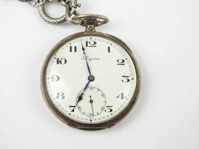 LONGINES. Montre de gousset en argent 900/1000°....