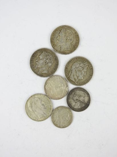 FRANCE. 7 monnaies diverses argent. 134 ...