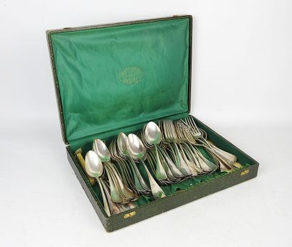 Twenty-four LARGE silver-plated COUVERTS...
