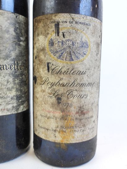 2 bouteilles : 
1 bt CHATEAU PEYBONHOMME...
