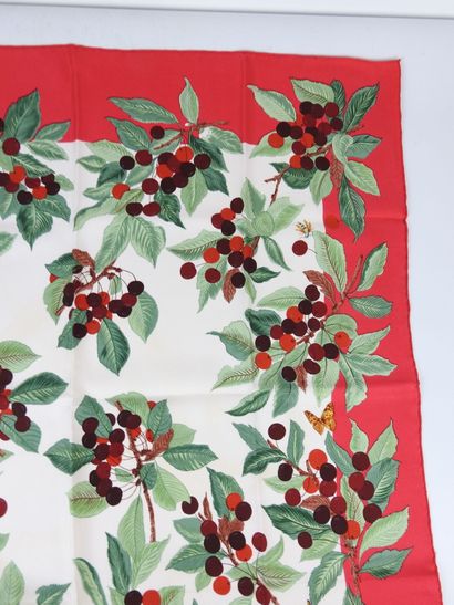 HERMES - Paris. Silk square decorated with...