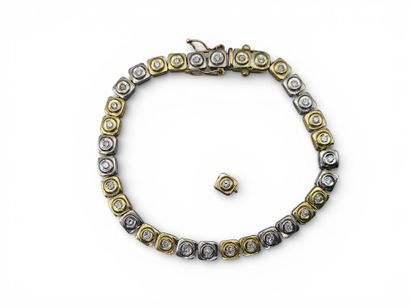BRACELET LIGNE articulé en or jaune et gris...