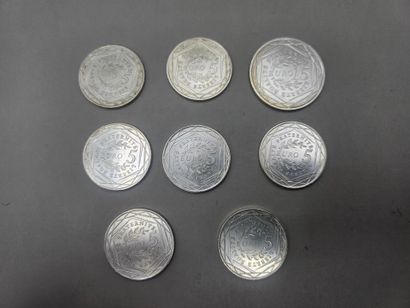 Lot de 8 pièces en argent comprenant 1 pièce...
