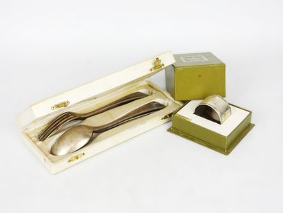 CHRISTOFLE. Silver-plated napkin ring and...