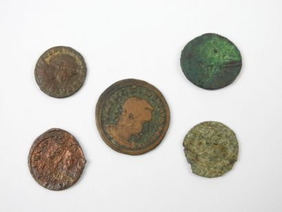 ANTIQUITE. 5 monnaies antiques. Etat de ...