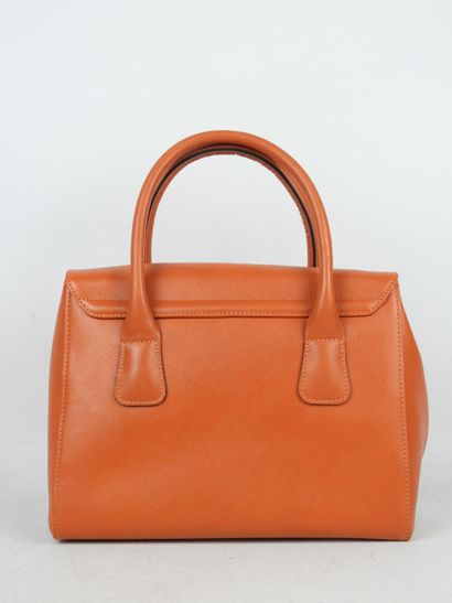 LE TANNEUR. Sac à main Nina en cuir orange....