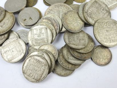 FRANCE. Monnaies argent dont 10 francs Turin,...