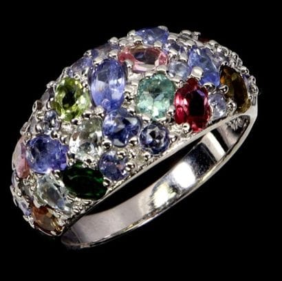 Ring in sterling silver 925/1000° with Tanzanite,...