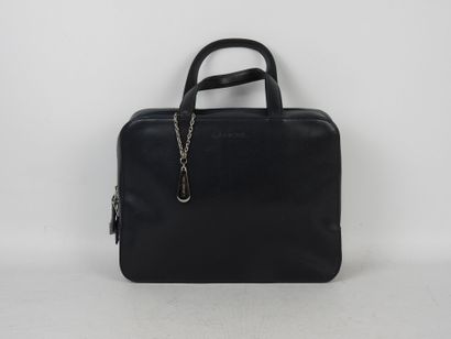 LANCEL - Paris. Navy leather handbag, 24...
