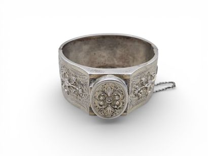 BRACELET MANCHETTE reliquary in silver 800...