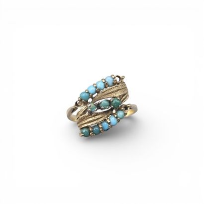 BAGUE florale mouvementée en or jaune 750...