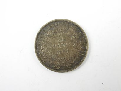 FRANCE. Deuxième République. 5 Francs argent...