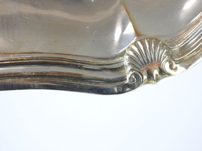 925/1000° silver serving plate with shell...