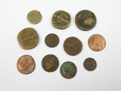 ANTIQUITE. Lot de monnaies antiques et divers....
