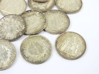 FRANCE. 24 monnaies 10 francs Hercule argent....