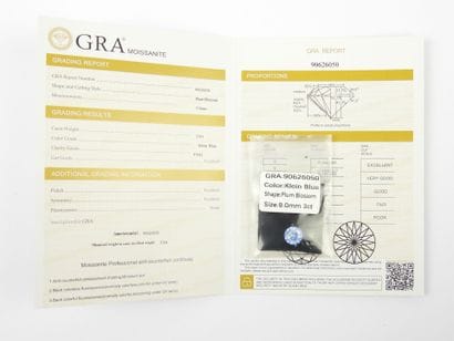 Moissanite Round Blue Klein 3.00 cts GRA...