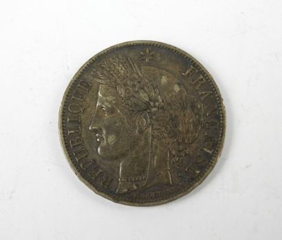 FRANCE. Deuxième République. 5 Francs argent...
