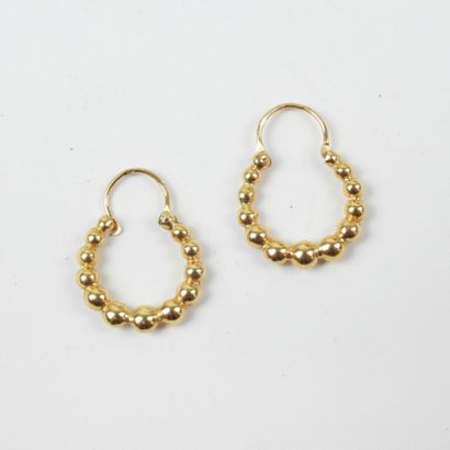 Paire DE BOUCLES D'OREILLES en or jaune 750/1000°....