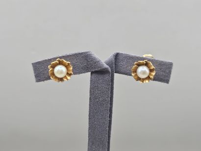 Paire de clous d'oreille à motifs floral...