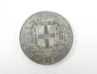 ITALIE. Vittorio Emanuel II. 5 lires argent...
