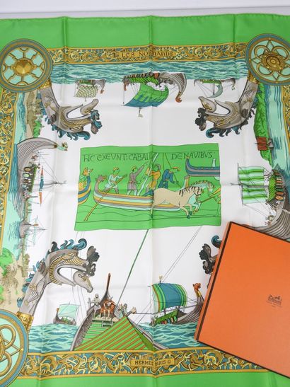 HERMES - Paris. Silk square model Les Normands,...