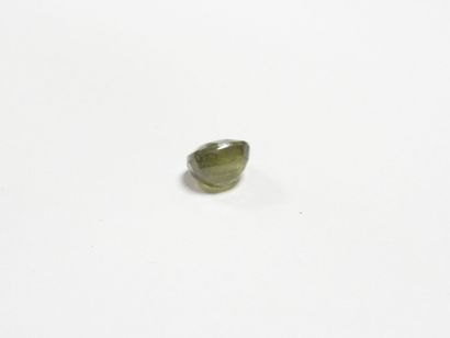SAPHIR sur feuille. 9,70 ct (traité).