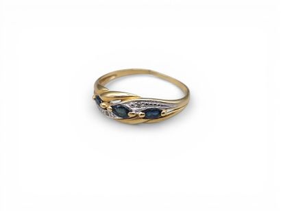 BAGUE en or jaune et gris 750 millièmes ornée...