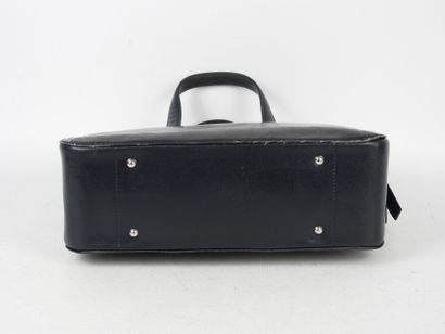 LANCEL - Paris. Navy leather handbag, 24...