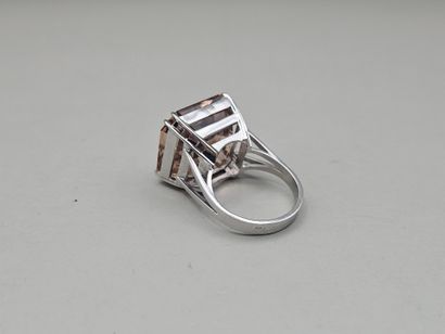 Bague en or gris 750 millièmes centrée d'une...