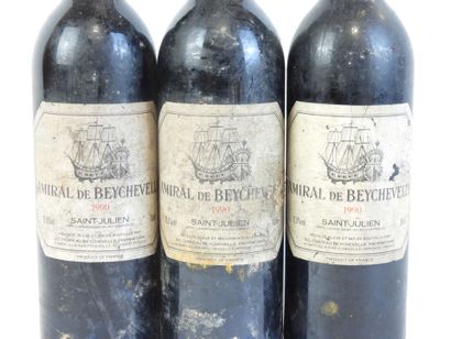 3 bouteilles AMIRAL DE BEYCHEVELLE, Saint-Julien,...