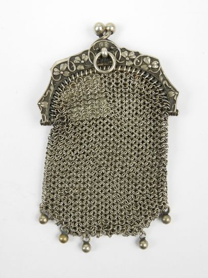 THREE 925/1000° silver mesh BOURSES. Gross...