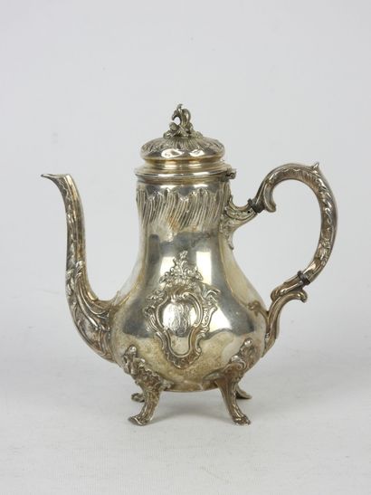 925/1000° silver rocaille-style quadripod...