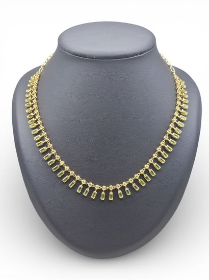 Collier draperie en argent doré 925 millièmes...