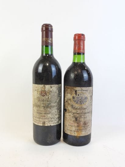 2 bouteilles : 
1 bt CHATEAU PEYBONHOMME...