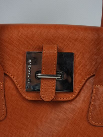 LE TANNEUR. Sac à main Nina en cuir orange....