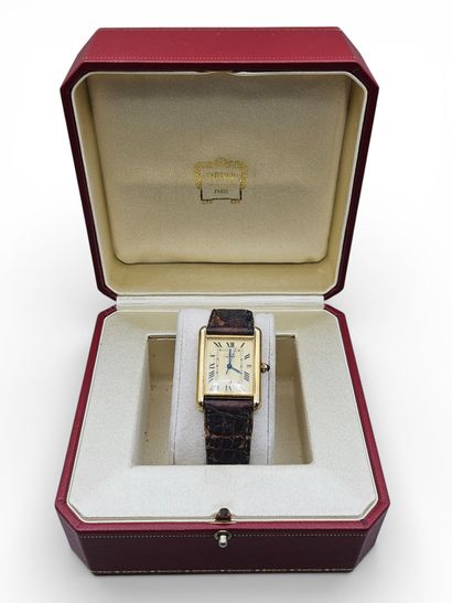 CARTIER.
Montre bracelet d'homme en argent...