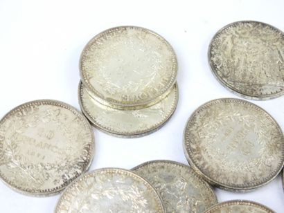 FRANCE. 24 monnaies 10 francs Hercule argent....