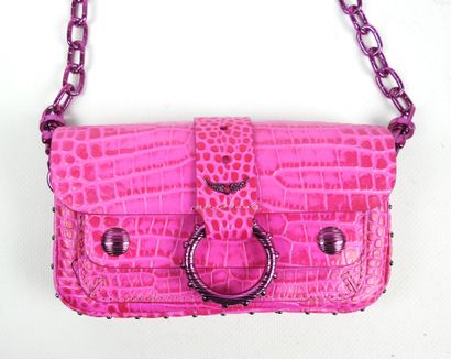 ZADIG & VOLTAIRE. Sac pochette en cuir rose...