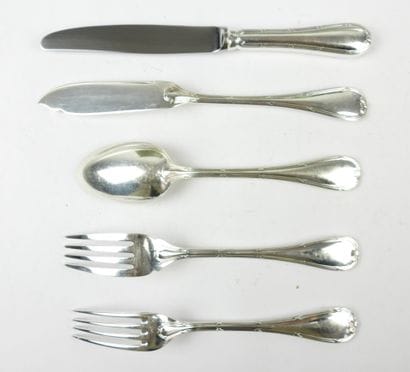 CHRISTOFLE. Silver-plated Ribbons pattern...