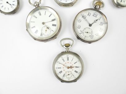 LOT of silver case pocket and collar watches....