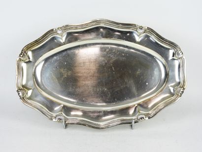 925/1000° silver serving plate, oblong shape...