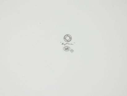 HERMES - Paris. Plat circulaire en porcelaine...