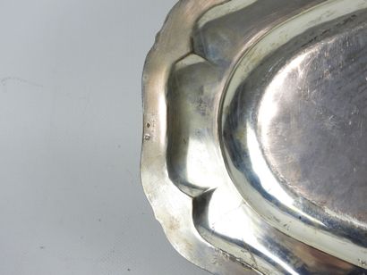 925/1000° silver serving plate, oblong shape...