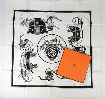HERMES - Paris. Silk square decorated with...