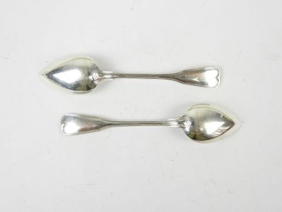 Suite of TWELVE MOKA SPoons in silver 800/1000°...